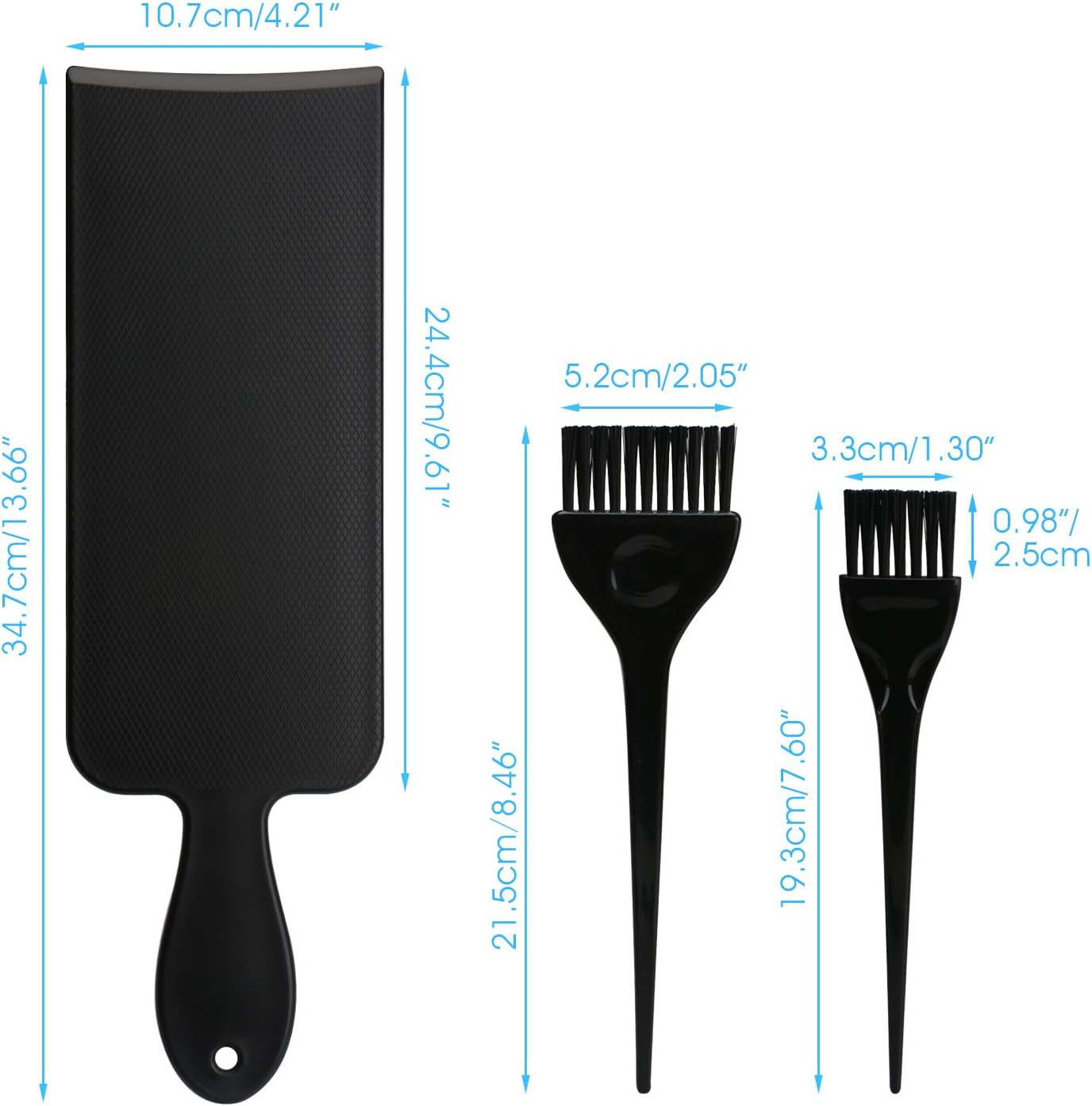Segbeauty Black Highlight Board and Hair Tint Brush Set, Salon Hairdresser Highlighting Paddle & Hair Colouring Brush - Perfect for Hair Painting/Balayage Highlights