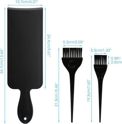 Segbeauty Black Highlight Board and Hair Tint Brush Set, Salon Hairdresser Highlighting Paddle & Hair Colouring Brush - Perfect for Hair Painting/Balayage Highlights