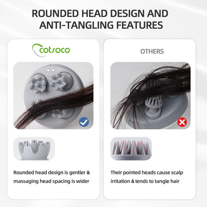 Electric Scalp Head Massager, Handheld Portable Waterproof Head Scratcher Massager with 4 Heads 84 Nodes Gifts Idea for Hair Growth, Deep Clean & Stress Release Massage