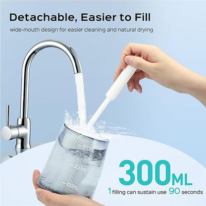 COSLUS Water Dental Flosser Pick for Teeth: 4 Modes Cordless Portable 300ML Larger Tank Water Teeth Cleaner IPX7 Waterproof Flossing Cleaning Picks for Home Travel Black C30(FC5360)