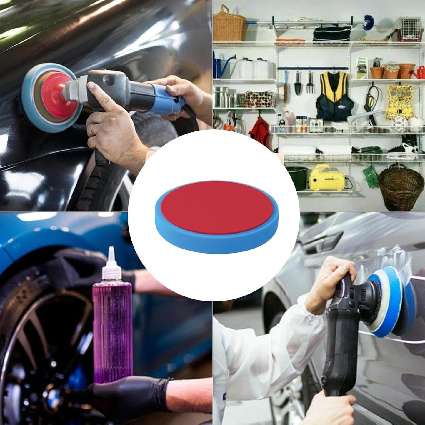 Wax Applicator Pad, Reusable Polishing Pad, Soft Foam Construction, Scratch- Detailing Tool, Ideal for Automotive Interior, Exterior, Tires, Dashboard, Wheel, Cleaning