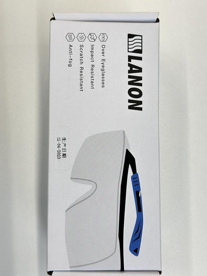 LANON Safety Glasses Over Glasses,ANSI Z87.1 Lenses with Anti-Fog & Scratch,Side Protection, High Transmission, Adjustable Protective Eyewear Goggles