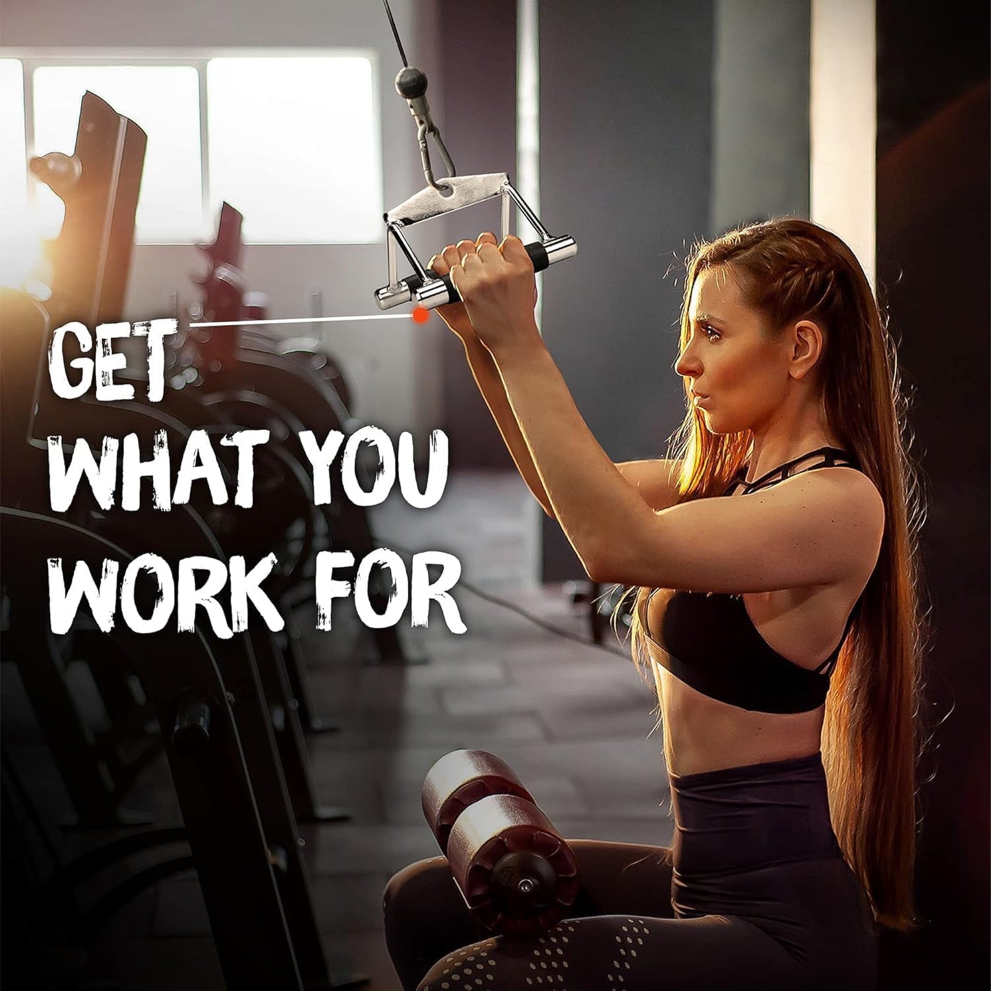 Yes4All Double D Row Handle Cable Attachment, Combo Tricep Pulldown Rope, Cable Machine Accessories for Home Gym