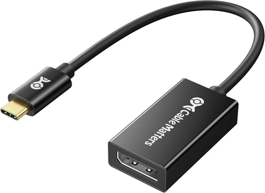 Cable Matters USB C to DisplayPort 1.4 Adapter with 8K@60hz, 4K@144hz and HDR Support - Thunderbolt 4 / USB4 / Thunderbolt 3 Port Compatible with Oculus Rift S, MacBook Pro, Dell XPS, Surface Pro