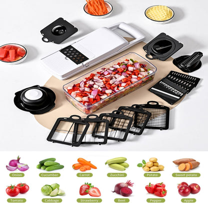 HopeNest 22-in-1 Vegetable Chopper & Slicer, Multi-Purpose Kitchen Tools & Gadgets for Salad, Fruit, Onion, Potato, and Tomato Prep, Mandoline Vegetable 11 Blades with Lemon Squeezer, Egg Separator