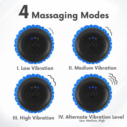 ZeenKind Textured Vibrating Peanut Massage Ball for Better Deep Tissue Trigger Point Therapy, Myofascial Release, & Muscle Recovery | Neck & Back Peanut Ball Roller- Double Lacrosse Ball Massager