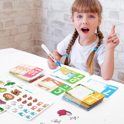 Stickers Books for Kids, Reusable Toddler Busy Book, Educational Activity Set, Interactive Learning Toy, Pages, Fun Travel Entertainment, for Airplane Preschool Play