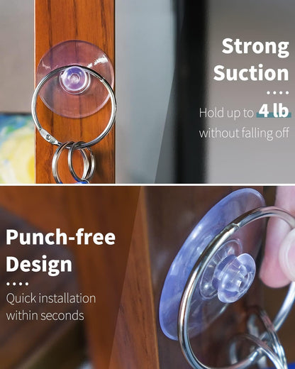 Pawfly 20 Pack Clear Suction Cups 1.8 Inch PVC Plastic Sucker Without Hooks for Home Decoration and Organization