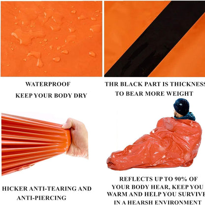 2pcs Emergency Sleeping Bag,Portable Emergency Blanket Survival Equipment,Warm Camping Bag Blanket,Suitable for Camping,Hiking,Outdoor Exploration，with Whistle