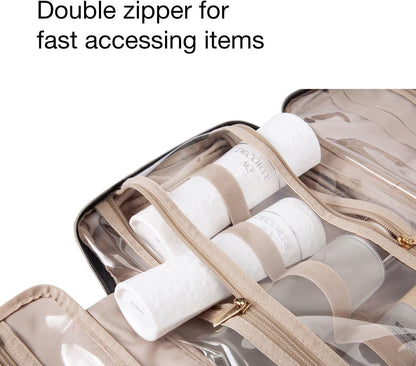 BAGSMART Toiletry Bag Travel Bag with Hanging Hook, Water-resistant Makeup Cosmetic Bag Travel Organizer for Accessories