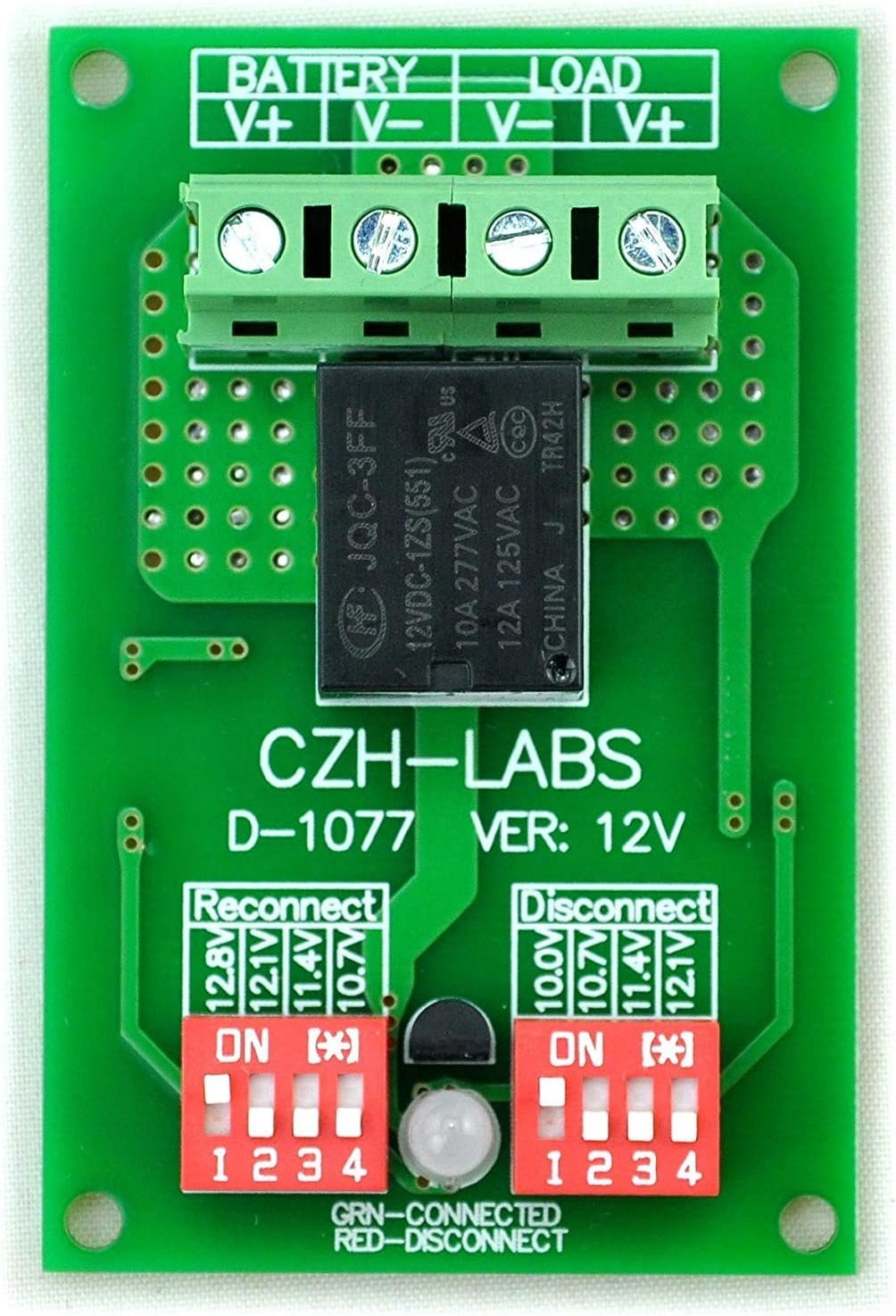 Electronics-Salon Low Voltage Disconnect Module LVD, 12V 10A, Protect/Prolong Battery Life.