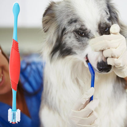 Sprofondimi di denti per cani - Spazzo da dente cucciolo a doppia testa | PROPRIETÀ DI CARE DENTALE PET | Strumento di pulizia multi-pet per la salute orale | Ideale per la toelettatura da esterno per