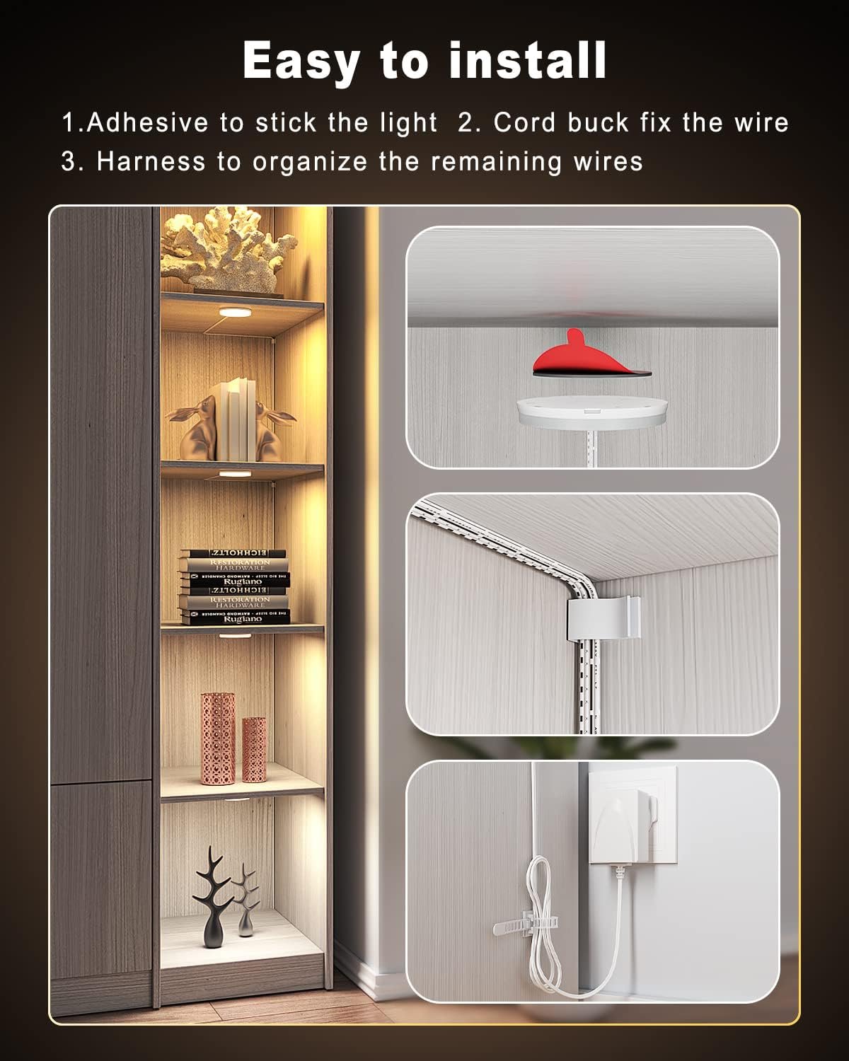 MYPLUS Smart Under Cabinet Lights, Dimmable Puck Lights Compatible with Alexa and Google Home,WIFI Controlled Adjustable Color Temperatures and Smart CCT LED Light Fixture(2.75 inch-4PCS)