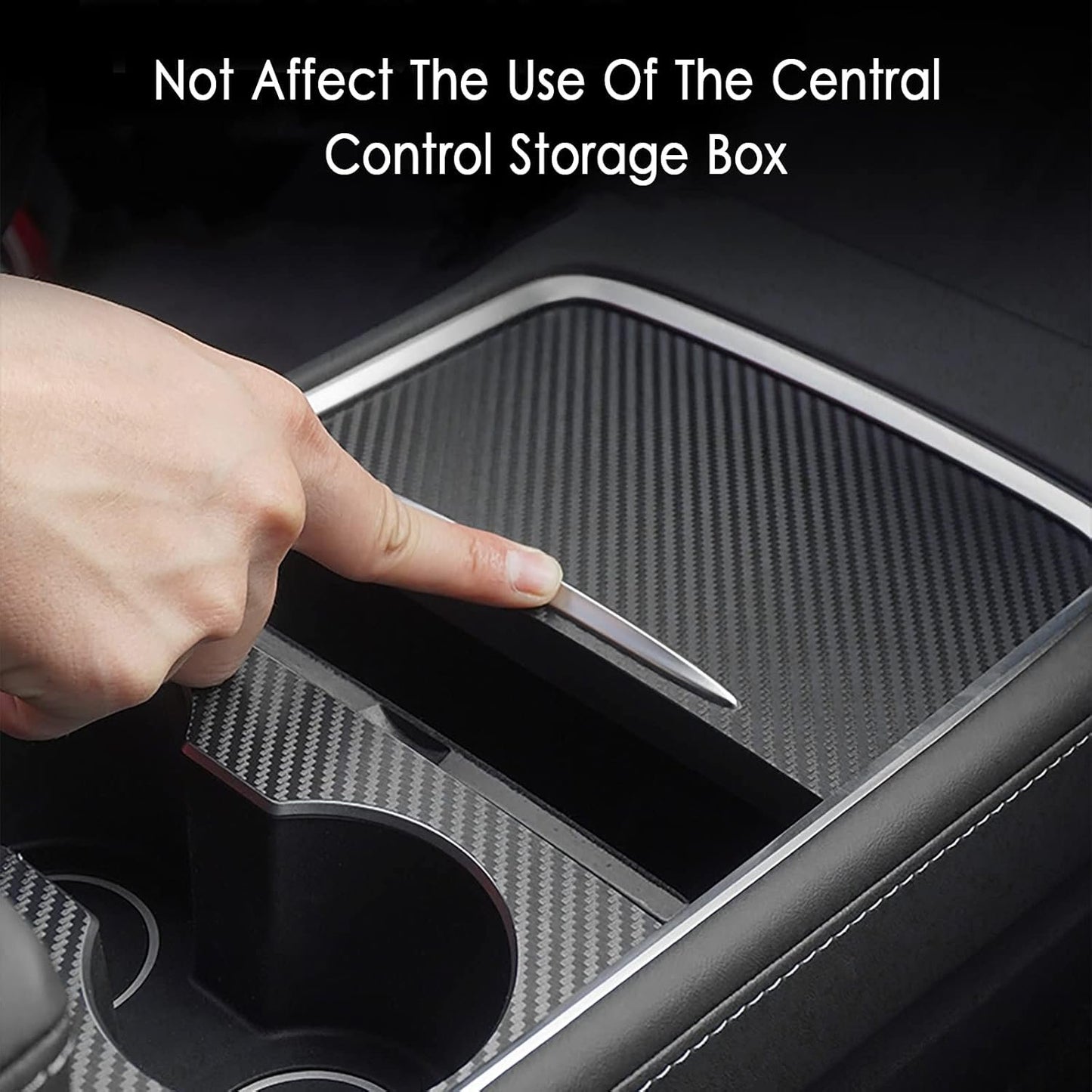 Farmogo Center Console Wrap Kit Carbon Fiber Console Cover Interior Decoration Wrap Kit Compatible with Tesla 2021-2025 Model Y & 2021-2023 Model 3 Tesla Accessories (Matte Carbon Fiber)