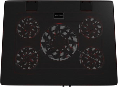 Mars Gaming MNBC2 Cooling Base for Gaming Laptops up to 17.35 inches (5 Ultra-Silent Fans, Red LED, 2 x USB 2.0), Black and Red