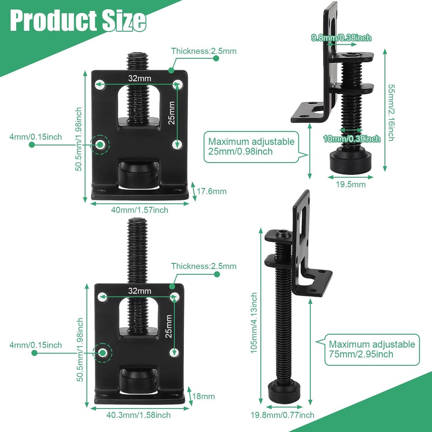 W Rxkiocs 8 Pieces Furniture Feet Adjustable Furniture Feet Furniture Feet Bed Feet Furniture Legs Suitable for Cabinets, Worktops, Coffee Tables and Wardrobes