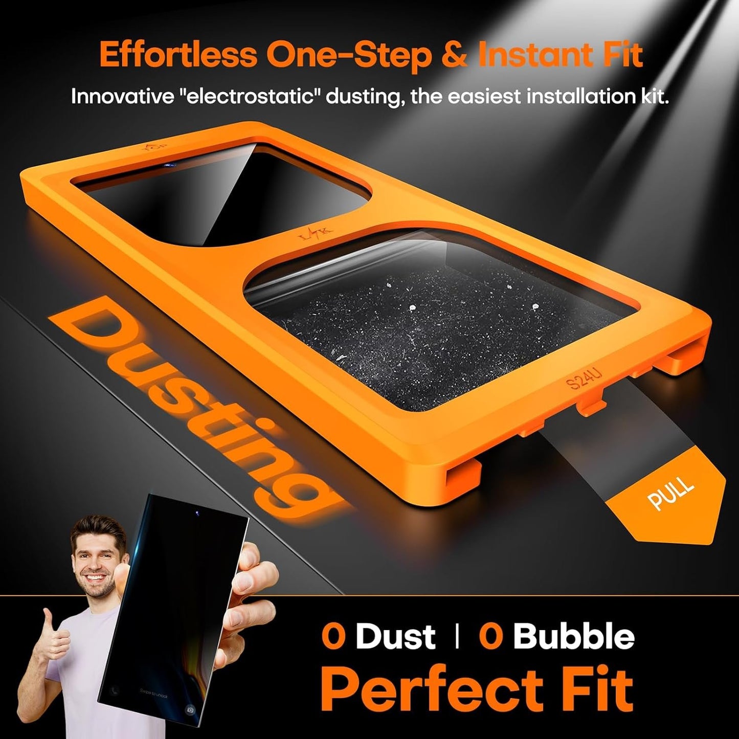 LϟK 4 Privacy Screen Protector for Samsung Galaxy S24 Ultra, 2 Pack Tempered Glass Film + 2 Pack Camera Lens Protector [with Dusting Install Frame] Anti-scratch Case Friendly Bubble Free