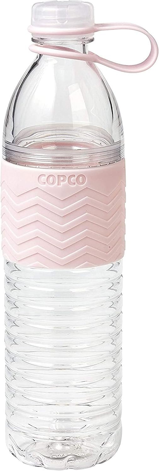 Copco Hydra 20 oz Tritan Water Bottle with Leak-Proof Lid & Textured Grip - BPA-Free, Dishwasher Safe, Easy Twist-Open for Ice & Fruit - Fits Cup Holders, Lightweight, Durable(Pink)
