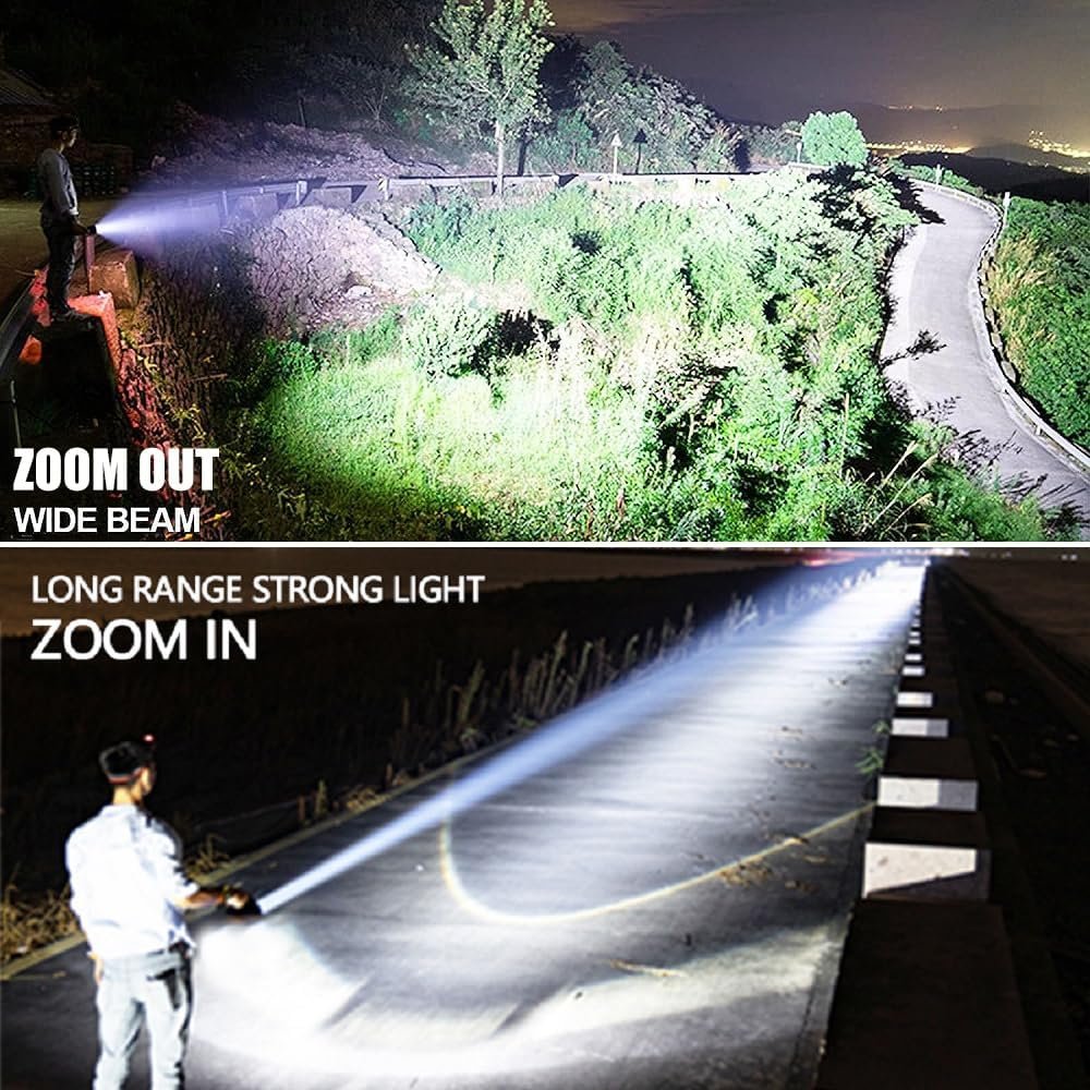 4-Pack Compact LED Flashlight High Lumens - Super Bright, Powerful, Zoomable, Waterproof, Tactical Flashlights for Outdoor Activity & Emergency Use