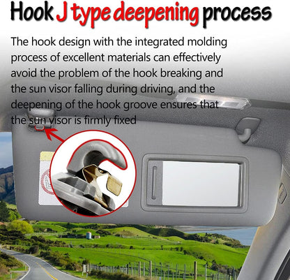 2-Pack Black Interior Sun Visor Hook Clip Base Makeup Mirror Fixing Bracket Compatible with A1 A3 A4 A5 Q3 Q5 OEM(8E0 857 562, 8U0 857 562A).