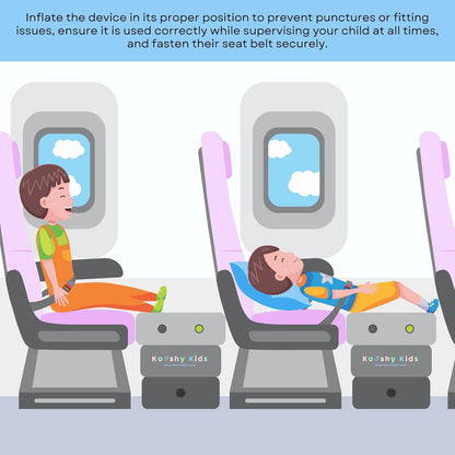 Kooshy Kids Self-Inflating Kooshion – World’s First Rechargeable Travel Cushion for Kids – Compact, Lightweight, Adjustable Comfort for Airplanes, Cars & Trains