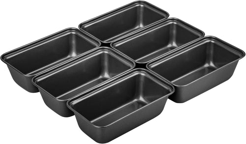 Tiawudi 6 Pack Mini Loaf Pans, Non-Stick Baking Bread Pan, Carbon Steel Bakeware