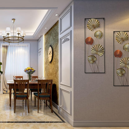 Metal Wall Art, 86cm Lotus Leaf,Spring Leaves Hanging Framed Wall Arts,3D Folowers Home Garden Decor,Sculpture for Indoor Outdoor