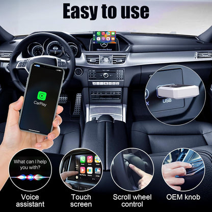 2-in-1 Wireless CarPlay & Android Auto Wireless Adapter, Fast 5GHz WiFi & Bluetooth for iPhone/iOS 10+, Android 11+, Plug & Play Car Dongle