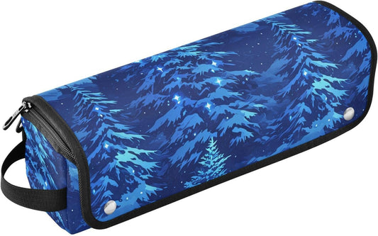 FRODOTGV Blue Forests - Borsa da viaggio per attrezzi da capelli, con cuscinetto resistente al calore, impermeabile, organizer da viaggio per strumenti caldi e accessori per la cura dei capelli