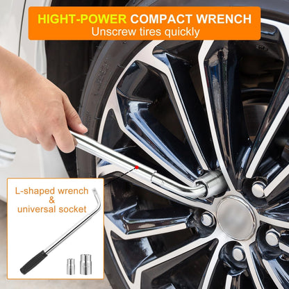 2 Tons (4409 lbs) Scissor Car Jack Kit, Universal Car Emergency Kit with Lug Wrench & Ratchet, Portable Tire Change Kit Perfect for Auto, SUV, MPV Tire Changes & Repairs, Heavy Duty Material