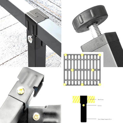 4 Pieces Adjustable Bed Legs, Adjustable Legs for Furniture Feet Bed for Slatted Base Legs Central Frame Bed Slats Support Legs for Sofa Bed Spare Parts (40 cm (15.7 inches), Grey, 3 x 3 cm