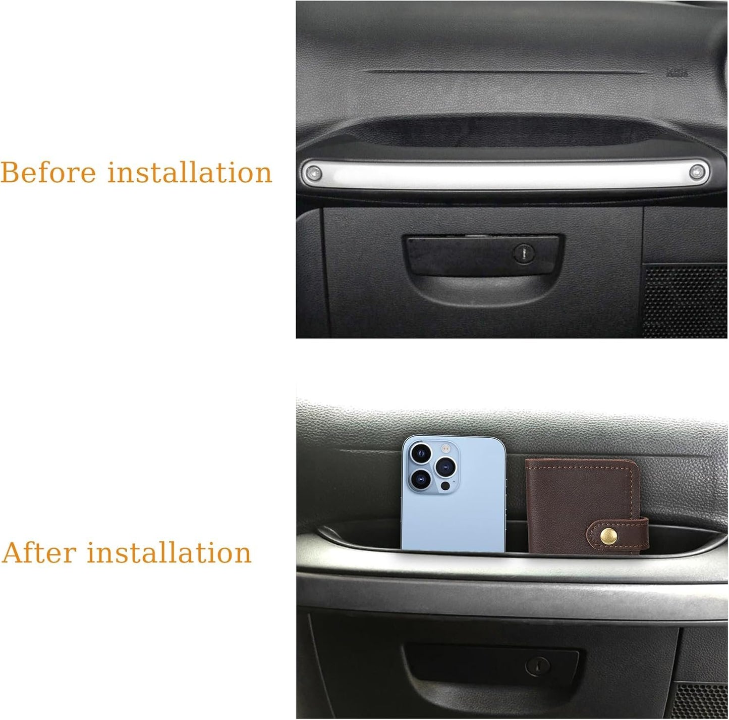 SINGARO Passenger Storage Tray Organizer Grab Handle Storage Box Compatible with 2011-2017 Jeep Wrangler JK JKU, Jeep Wrangler Accessories, Car Interior Accessories, Black