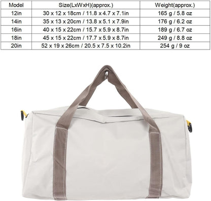 Wide Mouth Tool Bag, Portable and Universal Waterproof High Bearing Capacity Hardware Storage Canvas Case Handbag for Auto Repair, Woodworking, Technicians (18 Inch Fits 12‑14ft Boats)