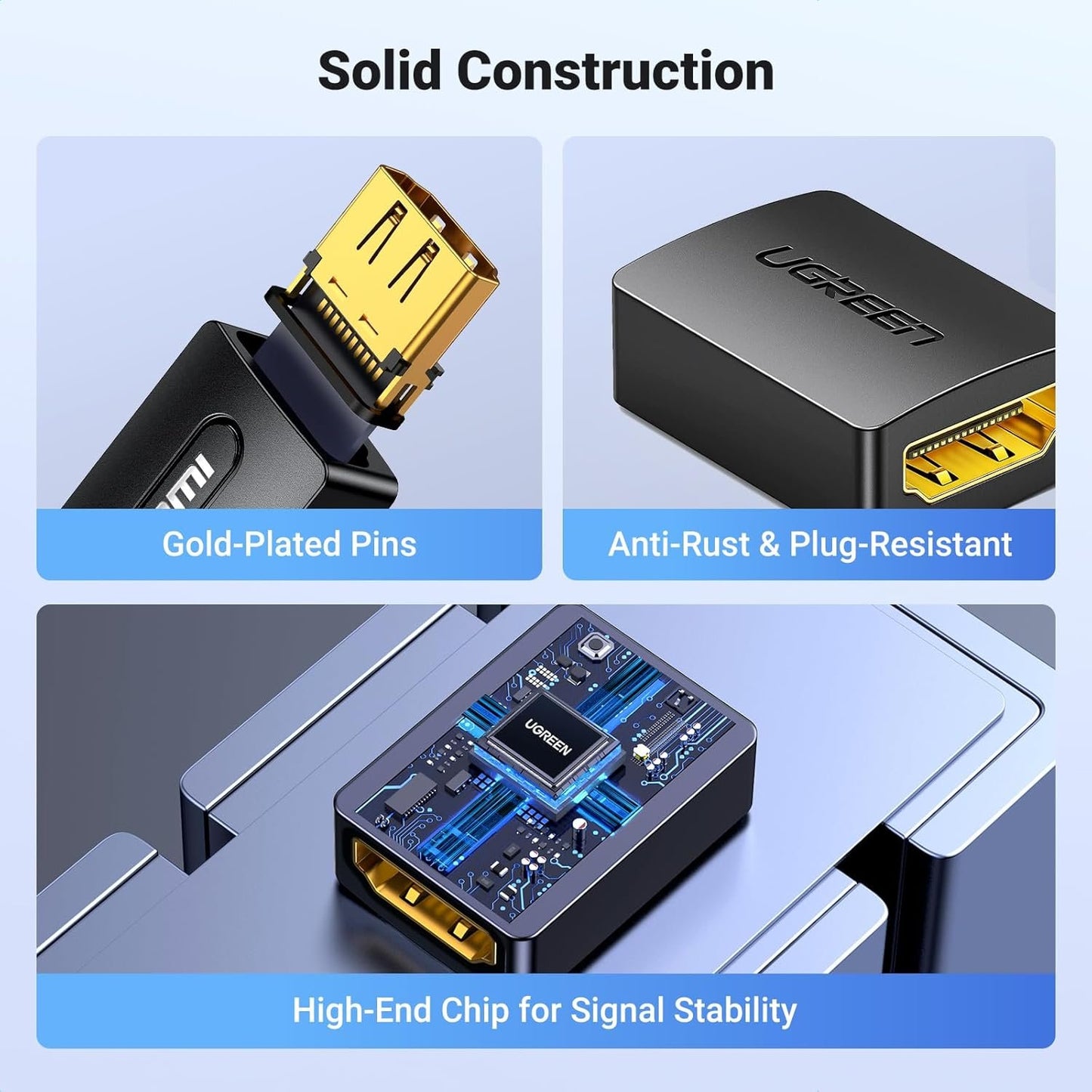 UGREEN HDMI Coupler 2 Pack 4K 60Hz HDMI 2.0 Adapter Female to Female HDMI Connector 3D 4K HDMI Extender Compatible with HDTV Switch Xbox One PlayStation PS4 Laptop PC