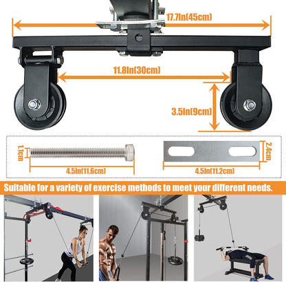 Upgraded Cable Pulley System, LAT Pull Down Machine for Home Gym Equipment, Weight Pulley System for Cable Machine, LAT Pulley System for Strength Training Power Cages, Power Racks