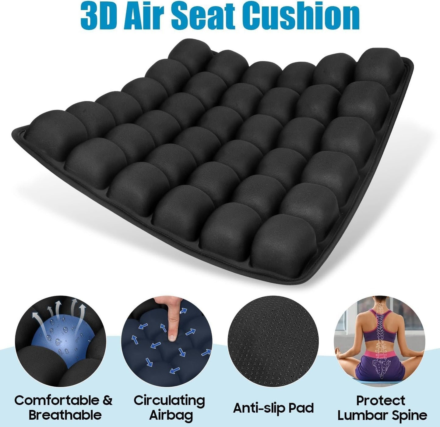 Sondur Travel Cushion, Portable Seat Cushion with Pump, Comfort Support for Office, Car, Plane,Travel Accessories Essentials