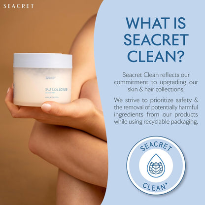 SEACRET Body Scrub - Salt & Oil Body Exfoliator with Dead Sea Minerals and Essential Oils, Scented 14.1 FL.OZ.