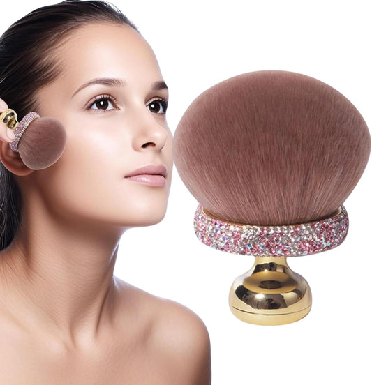 Mushroom Makeup Brush, Women Girls Loose Powder Blush Brush, 3.78 Inch Adorable Compact Smooth Concealer Applicator, Travel Accessories for Mom and Daughter