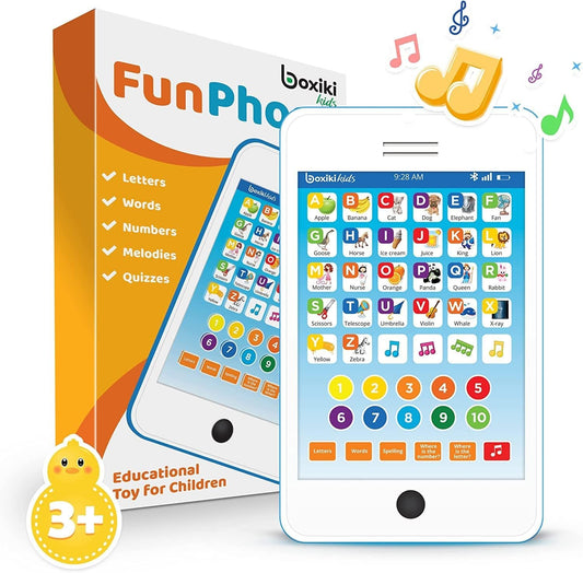 Learning Pad / Fun Phone with 6 Toddler Learning Games. Touch and Learn Interactive Tablet for Numbers, ABC and Words Learning. Educational Pretend Toy for Boys and Girls - 36 Months to 6 Year Old