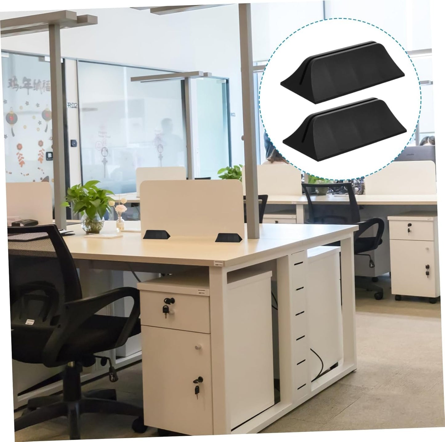FUNOMOCYA 2Pcs Desk Partition Clamp Plastic Divider Clip for Privacy Panel Stable Screen Bracket for Office Desk for Workspace Organization