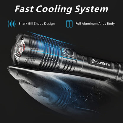 Flashlight, LED Torch Rechargeable Flashlights 2000 Lumen, Pocket Tactical Torch with USB Charging 3500mAh Battery, 5 Modes, Zoomable IPX6 Waterproof Electric Flash Light for Emergency Camping Outdoor