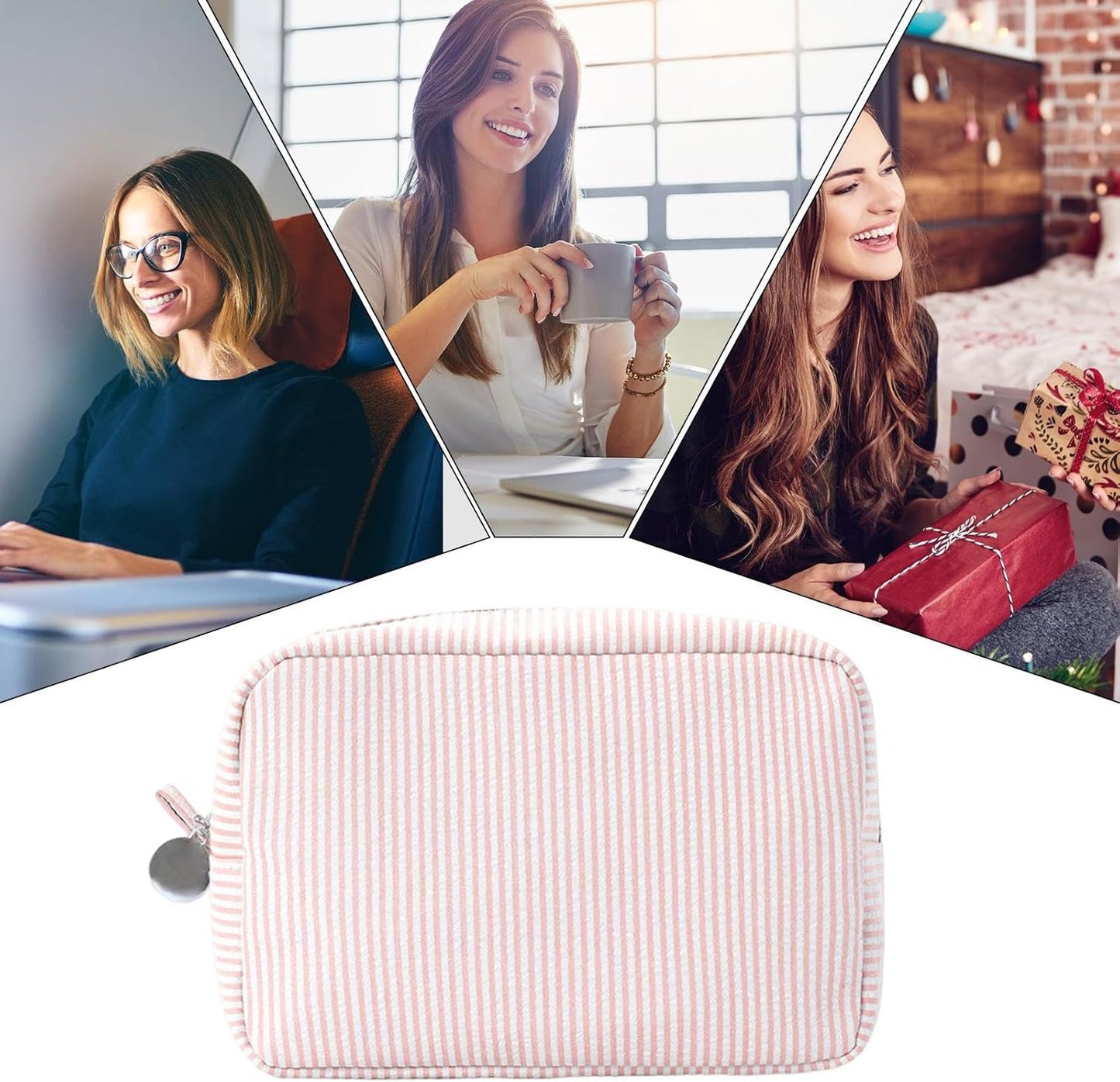 Travel Makeup Bag, Large Capacity Toiletry Bag, Polyester Portable Pouch, Durable Material, Secure Zipper, Lightweight Design, Water Resistant, Perfect for Gym, Beach, 8.66x5.91x3.54 inches