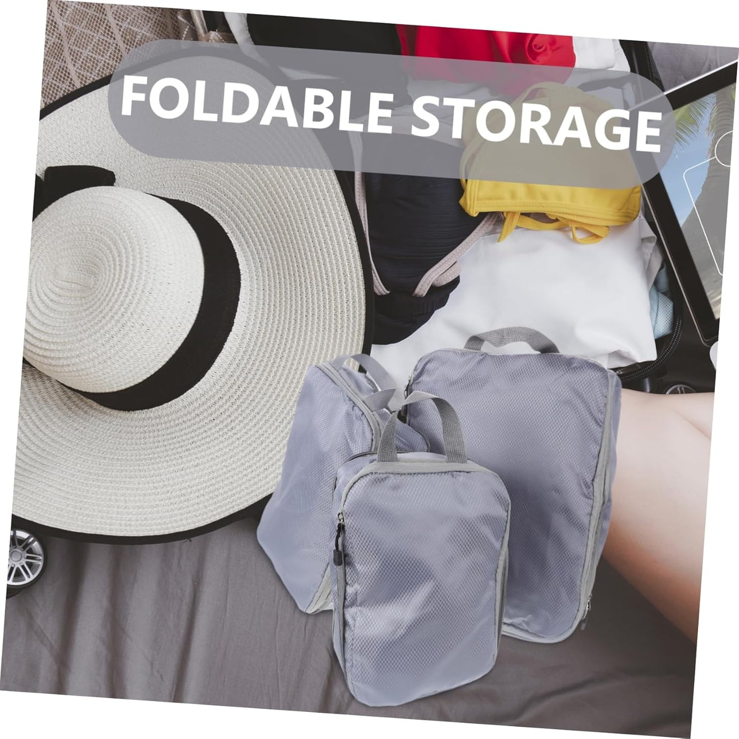 LIFKOME 3Pcs Travel Storage Bag Compression Organizer Bags for Clothes Shoes Toiletries and Lightweight Travel Packing Cubes for Easy Organization