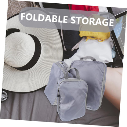 LIFKOME 3Pcs Travel Storage Bag Compression Organizer Bags for Clothes Shoes Toiletries and Lightweight Travel Packing Cubes for Easy Organization