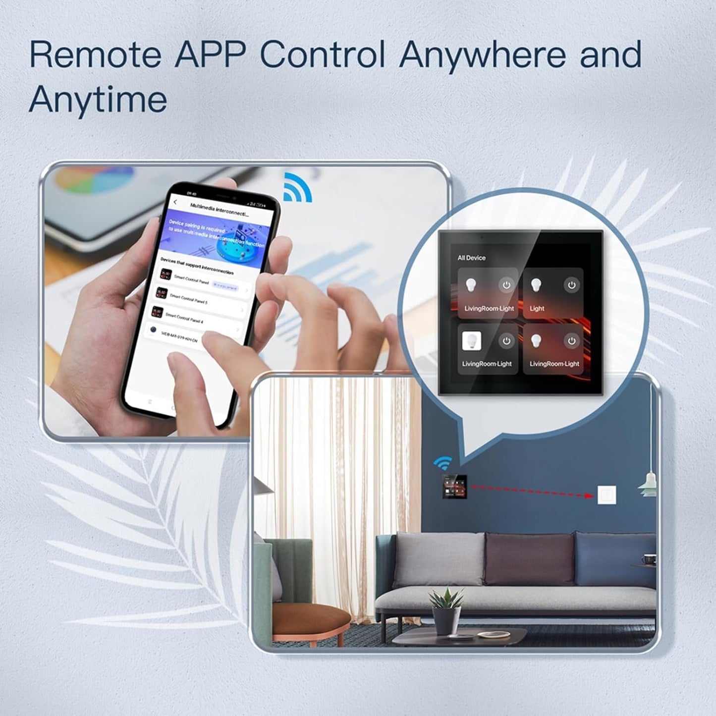 Smart Home Control Panel, Voice Control Interruptor Inteligente Smart Home with 4-inch Touch Screen for Smart Home Control