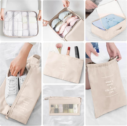 TXBOBECO Suitcase Organizer Set, 10 Pcs Packing Cubes for Suitcase Travel Accessories Suitcase Organizer Suitcase Clothes Bags Cosmetics Org
