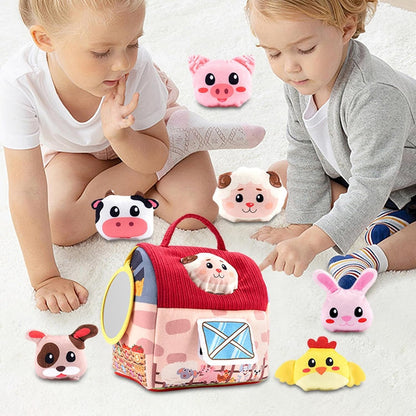 Generico Farm Playset, Stuffed Animal Plush Barn Toys Set, Pretend Play Farm Animal Plushs Easter Basket Stuffers, Soft Toy for Kids Birthday, Multi-Size