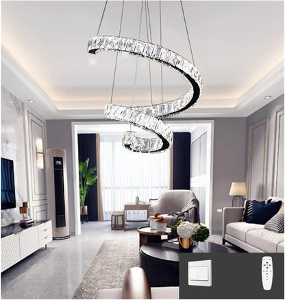 Lampadari di Cristallo LED dimmerabili Smart Lighting Lampadario Art Deco Compatibile con Cucina Soggiorno Luce con Telecomando,lampade per Soggiorno