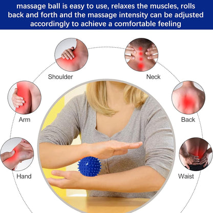 Massage Balls, Foot Massage Balls, Set of 2 Balls Hedgehog Plantar Fasciitis, Trigger Point Massage, Muscle Massager for Muscle Recovery Legs Feet Hands