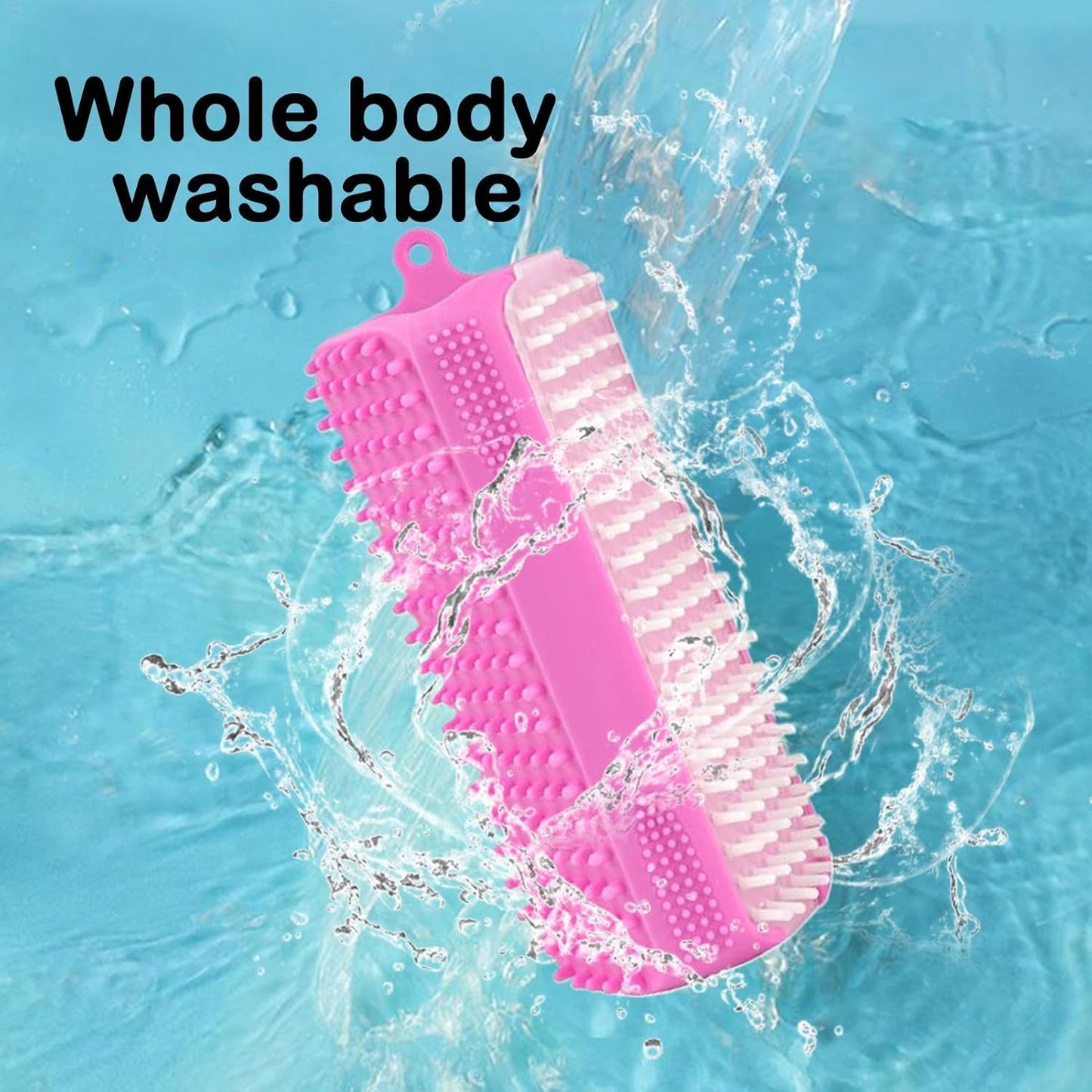 Bath Brush Dogs, Silicone Grooming Tool, Deep Cleaning Soft Bristles, 5.12x1.77x1.77 inches, Gentle Massage Design, Suitable Small and Medium, Puppies, Cats, Ideal for Indoor Use